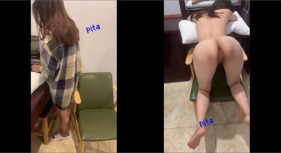 El estudiante de primer año de la mariposa rosa se arrodilla y chupa obedientemente.